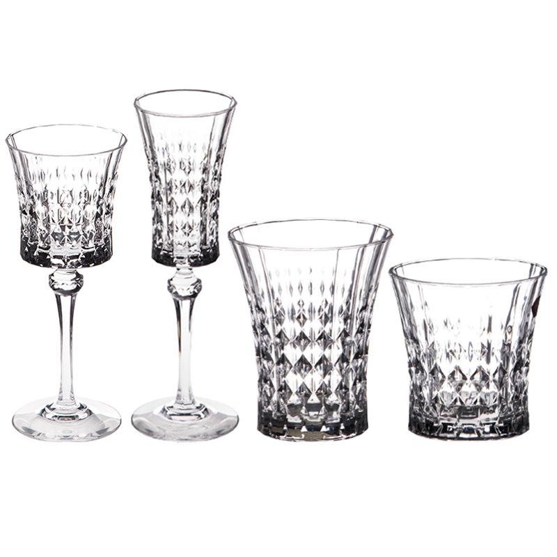 Luxury red wine glass crystal glass diamond champagne glass home creative whiskey glass