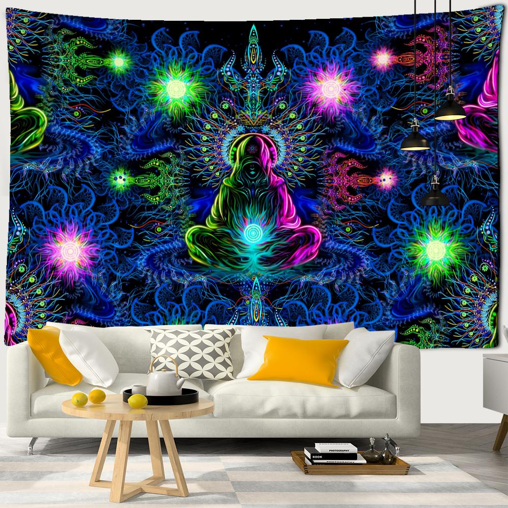 Meditator's Tapestry Wall Hanging Viking Hippie Bohemian Psychedelic Mystical Witchcraft Art Home Decor
