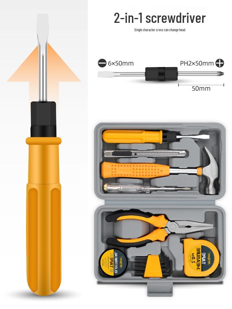 Ximeng Multifunctional Tool Set: Pliers, Hammer, Measuring Tape, Home Repair Hardware Tool Box Gift Set