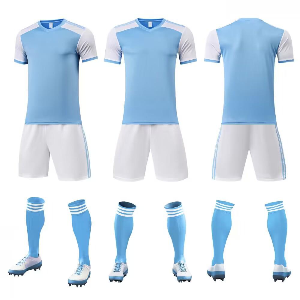 Youth and Adult Team Sports Jerseys: Short-sleeved Football and Training Sets for School Students