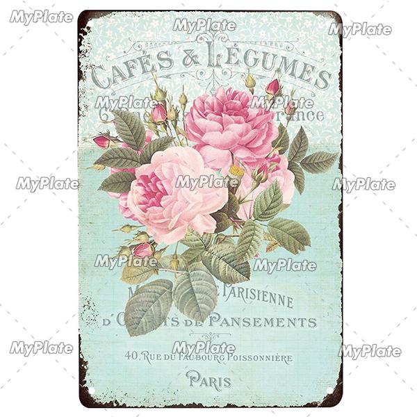 Rose Vintage Metal Sign Tin Sign Vintage  Decoration Plaque Home Wall Decor Bar Sign Home Decor Poster Custom