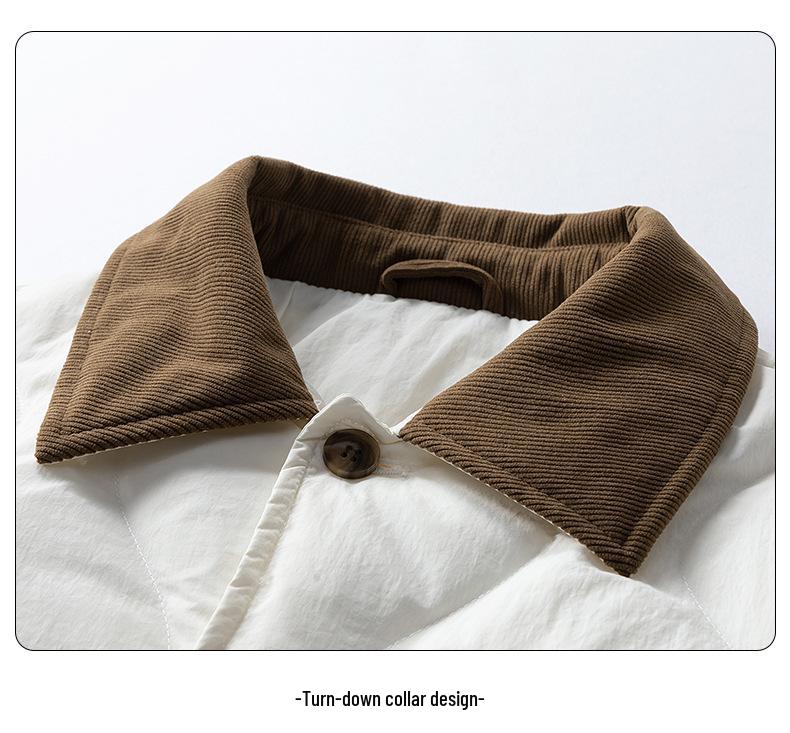 Men's 90% Down Jacket - 2025 Winter Retro Lapel Style, Warm & Lightweight Loose Coat