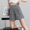 Three-point Shorts Women's Black and White Plaid Loose A Pants Summer Thin Casual Pants Refreshing Breathable Hot Pants Four Points