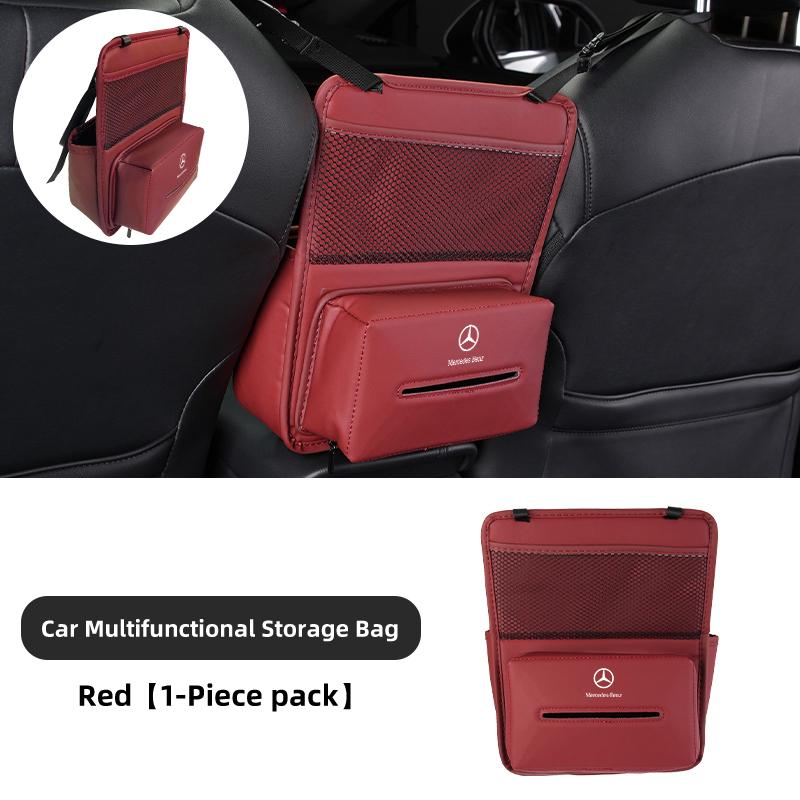 GLC GLB Leather Car Seat Center Console Hanging Storage Bag Pocket For Benz W202 W212 W126 W140 W168 W177 CLS GLE GLC GLS CLA