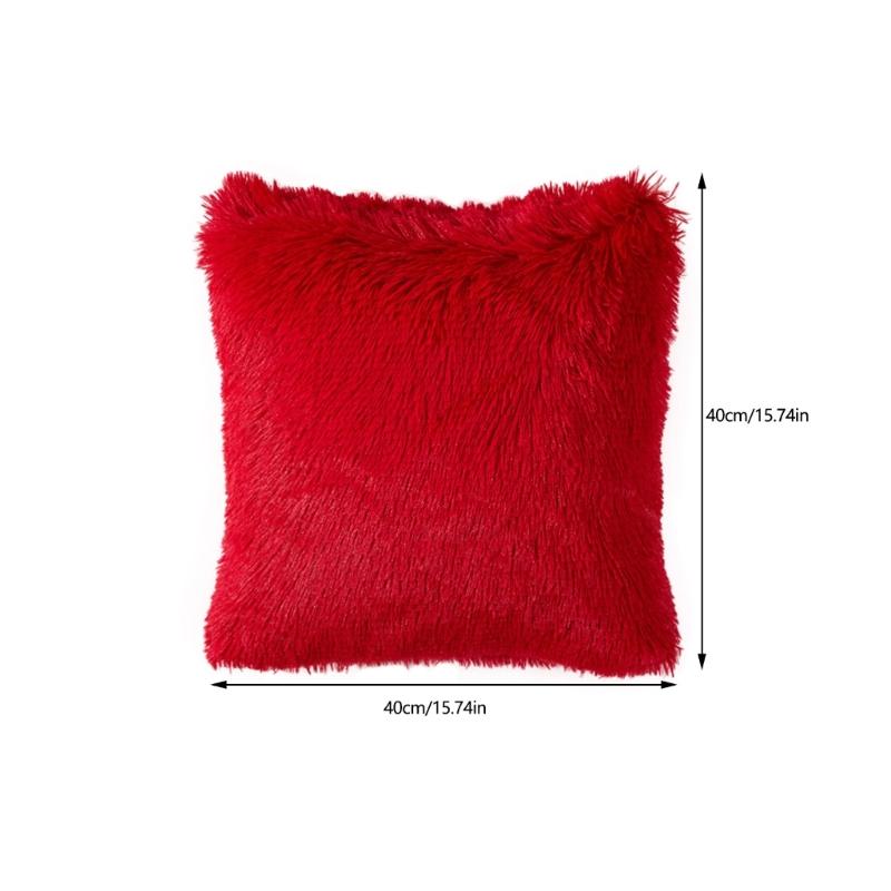 Plush Pillowcase Without Insert Breathable Fabric Cushion Cover Multiple Color Option for Living Room Bedroom Decors