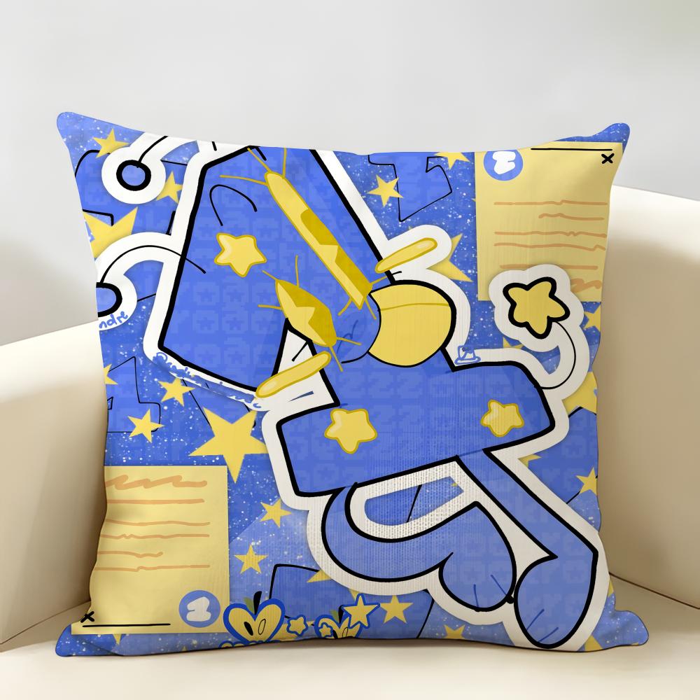 Cute BBattle For BFB Cushion Cover Natural Linen Organic Fabric DoubleSided Printing Room Sofa Decor Pillow Case