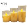 Safe Flameless Candles for Kids Rooms LED Candles, Battery Operated Acrylic Pillar Realistic Wax Flickering Wedding Warm Color Light Party Christmas