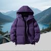 Men's Fleece-Lined Down Cotton Jacket - Loose Hooded Style With Zip Pockets, Warm, Casual & Versatile