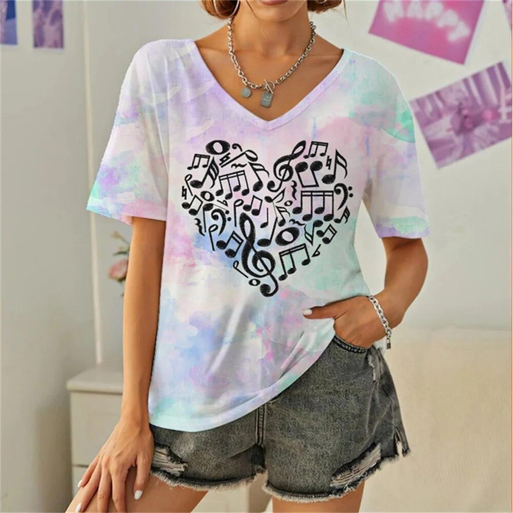 Everyday Versatile Little White Rabbit 3D Print Casual Women T Shirt 2023 Summer Cartoon Short Sleeved Fashion Loose Ladies Top