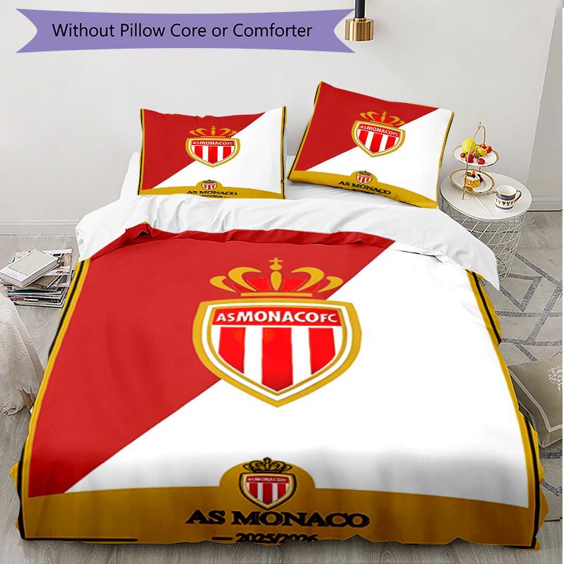 3pcs Duvet Cover Set (1*Duvet Cover + 2*Pillowcase, Without Core), AS Monaco Print Soft All‑Season Bedding Set, Home Bedroom Decor Gift