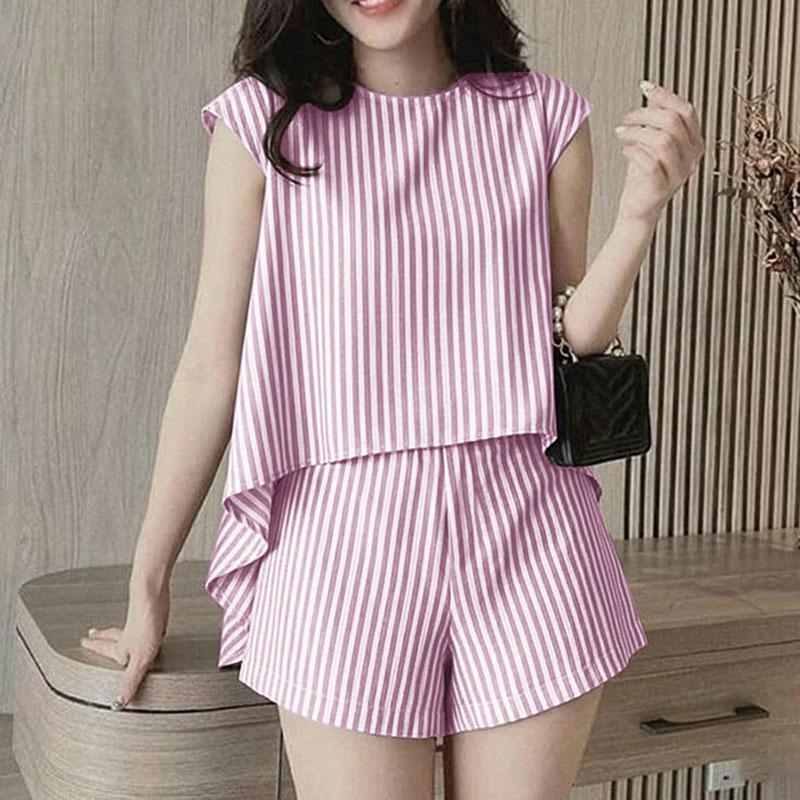 ZANZEA Women Sleeveless Vest Tops and Shorts Summer Two Piece Suit Sets