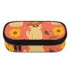 Pencil Case 300D Polyester High Capacity Zip Around Closure with Mesh Pocket Removable Divider and Pen Slots for Classroom Use