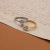 French Single Diamond Popular Simple Niche Ring Stone Ring 14K Wedding Ring Women