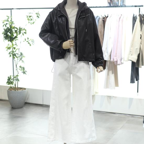 The Thilbery Fake Leather Check Hooded Layered Jumper NCMTR9M0JP07W