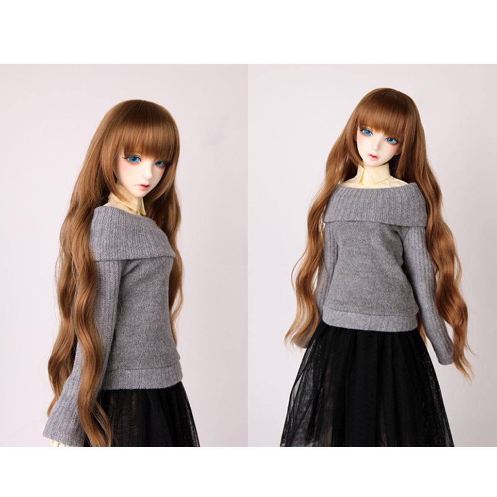 Fashion 25cm DIY Doll Wigs Long Curly Wavy High Temperature Wire Handmade Fluorescence Green