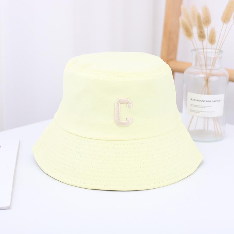 Lovers Summer Spring Sunscreen Fisherman Hat Solid Color C Letter Literary Hat