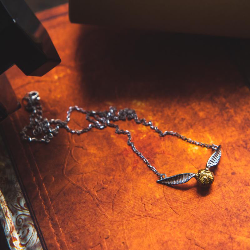 Harry Potter Golden Snitch Necklace: S925 Silver, Real Gold Plated, Elegant Gift for Couples