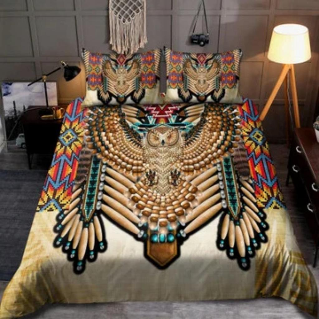 Home Textiles Tmarc Tee Native American Buffalo Pattern Bedding Sets Quilt Cover Set