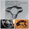 For Porsche Cayenne 24-25 2015- 2011-2014 2006-2010 Steering Wheel Panel Frame Trim ABS Material Carbon Fiber Texture Look