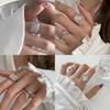 Fashionable Inspired Korean Ring For Women With Clear Crystal And Unique Elements Design