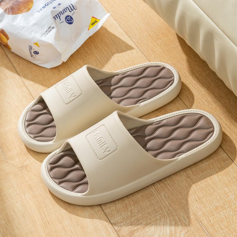 

Тапочки большого размера Мужские летние для улицы Нескользящие домашние для дома ванной комнаты с мягкой подошвой прохладные тапочки 48/49 света кофе