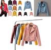 Crossborder 2025 Womens Punk Leather Jacket With Pu Splicing For Streetwear Fashion
