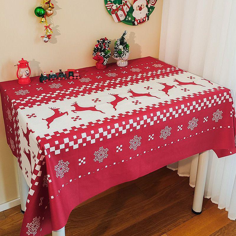 Festive Red Plaid Tablecloth for Christmas, New Year, & Weddings