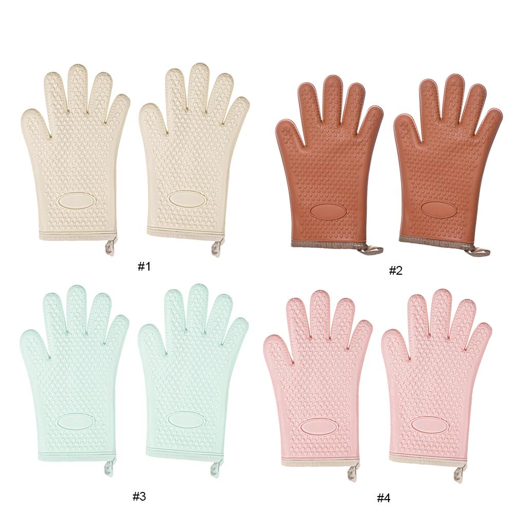 Insulated Scalding Gloves with Hanging Hole BBQ Anti-Scald Gloves Non-Slip Thermal Insulation Mitts for Restaurant Baking Tools
