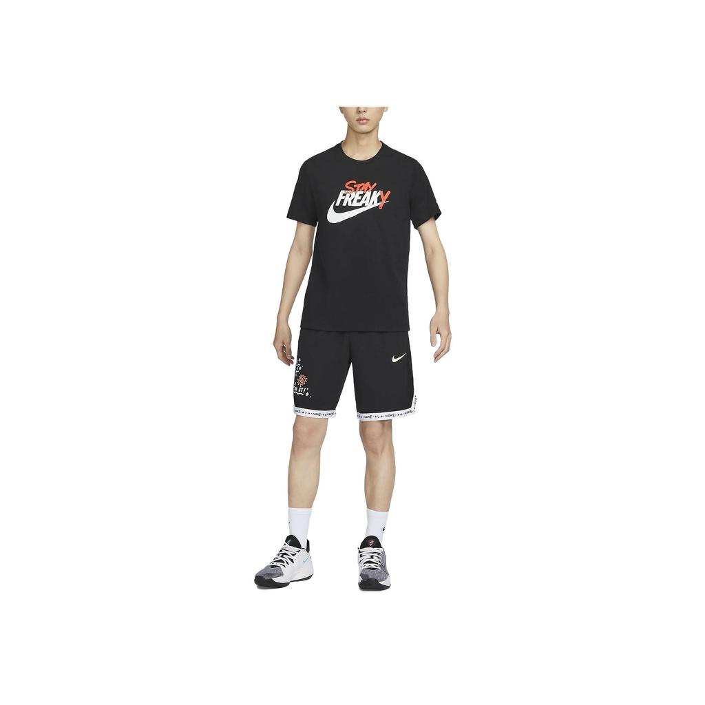 Nike Logo Print Round Neck Casual Pullover Short Sleeve T-Shirt Men Tops Black DZ2707-010