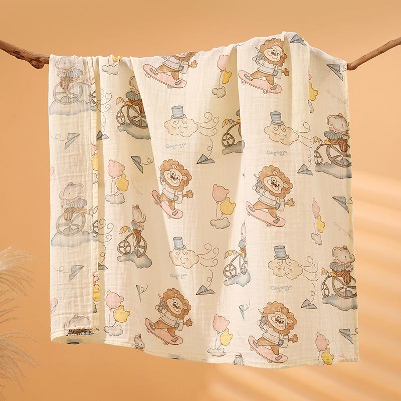 100x110cm Package Single Type A Pure Cotton Summer Thin Double-layer Gauze Bath Towel Pure Cotton Newborn Baby Blanket