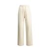 Women's Drawstring High Waist Wide Leg Pants Loose Fit Fleece Lined Modal Wool Blend Trousers
