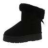 Large Size Medium Tube Snow Boots Women's New Winter Bow Thick-soled Piled Thickened Warm Cotton Boots
