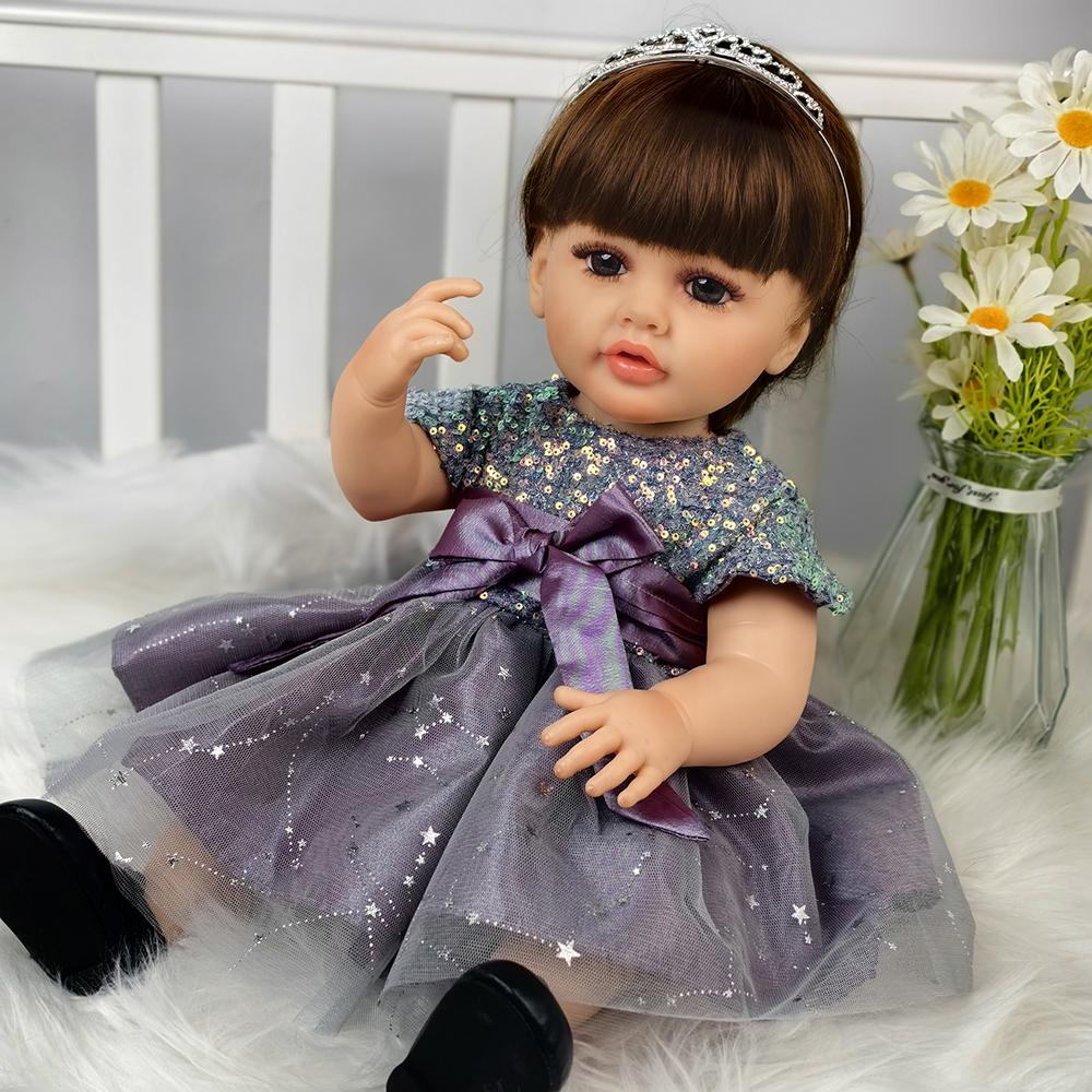 ICradle 22 Inch Reborn Baby Doll - Full Body Soft Silicone, Realistic Weighted Toddler Doll With Outfit & Accessories, Lifelike Girl Doll - View #9
