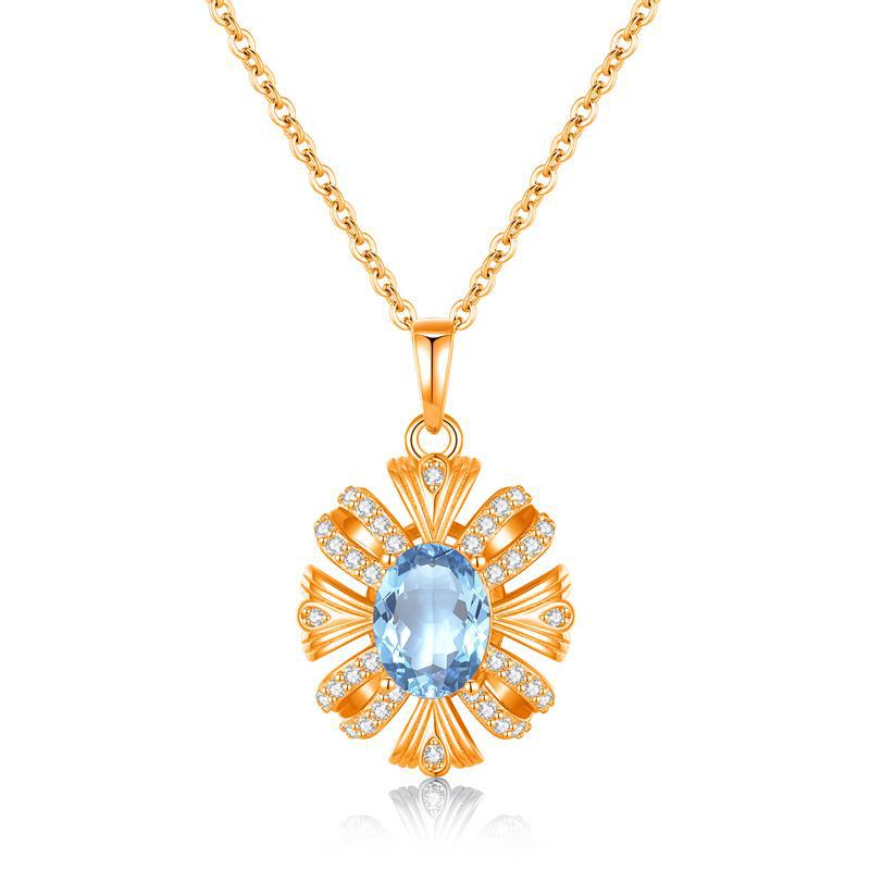 

S925 sterling silver European and American necklace women s versatile niche design sense natural crystal stone pendant high sense