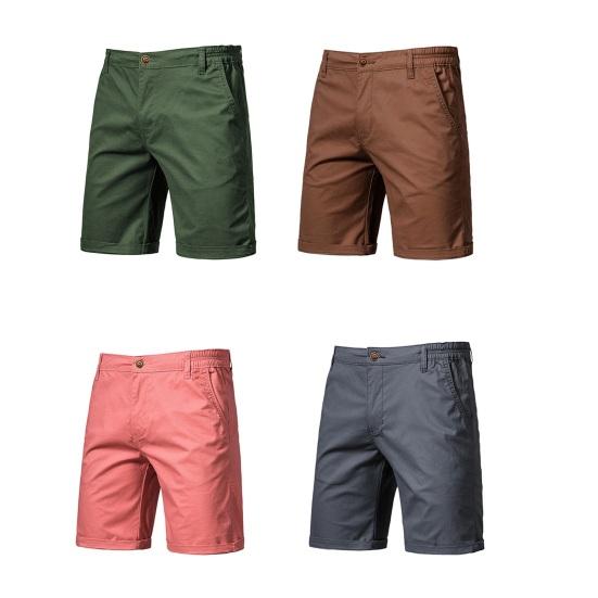 Stretch Cargo Shorts Elastic Waistband Work Shorts Drawstring Summer Casual Cotton Shorts with Pockets