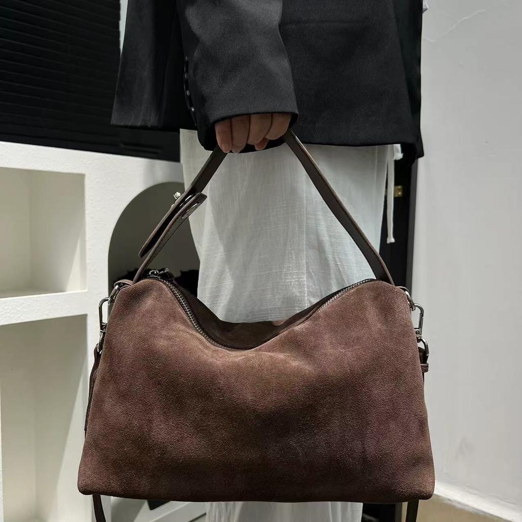 Fashionable Frosted Leather Shoulder Bag, Simple and Trendy, Versatile Handbag for Women
