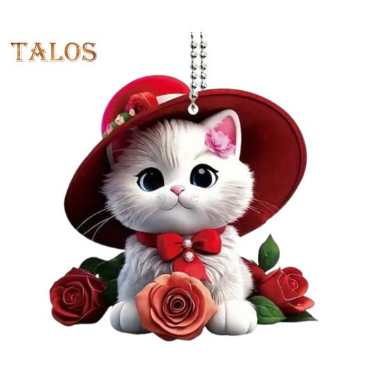 

Автомобильный кулон, акриловое подвесное украшение, легкий узор в виде котенка, украшение на рождественскую елку для сумки, брелок, подарок любителям животных красный