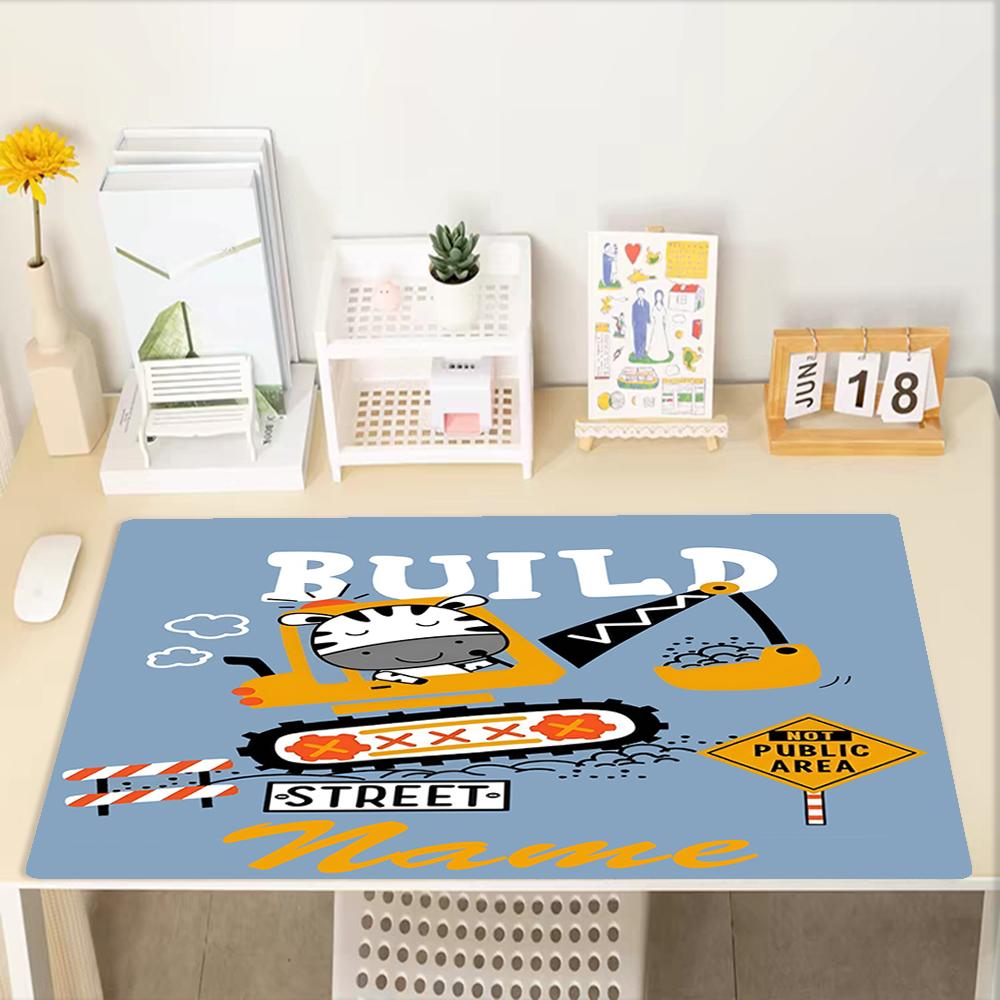 Custom Name excavator Theme Mouse Pad, Non Slip Rubber Base, Multifunctional Office & Home Decor, Perfect for Workspace Personalization.