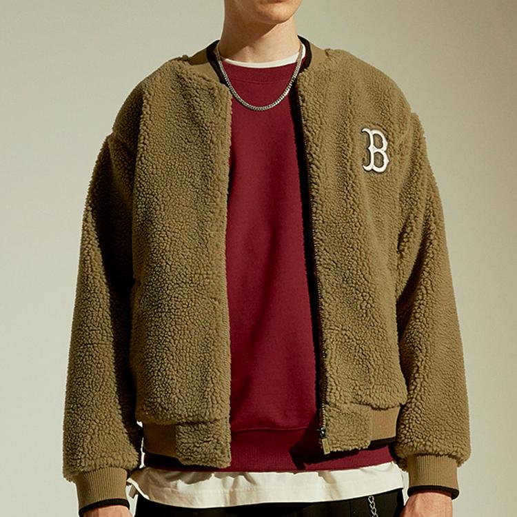 New MLB Boston Red Sox Velvet Jackets Unisex Khaki 31JPF1061-43K