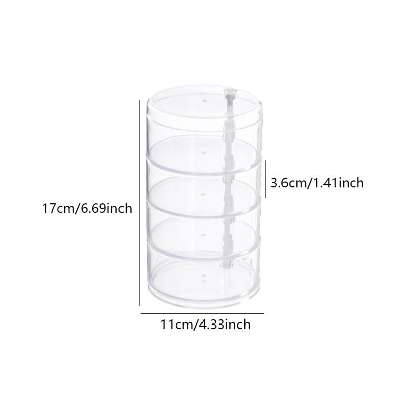Transparent Rotating Dustproof Jewelry Box Multilayer Bracelet Earring Hairpin Jewelry Display Rack Storage Box Organizer Case
