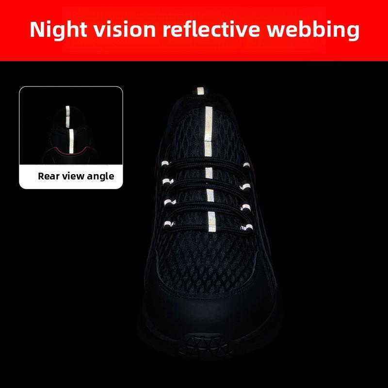 Summer Safety Shoes Reflective Shoe Laces Steel Toe Work Shoes with Protection Lightweight Work Boots Breathable Knit Sneakers