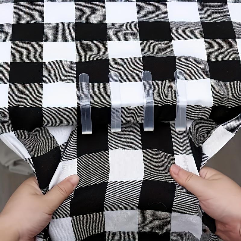 Clear Plastic Tablecloth Clips - Invisible Non-Slip Grips, No Drill Required, Transparent Table Skirt Holders for Secure Fit, Ideal for Home