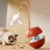 Cat Teaser Toy Interactive Treat Dispensing Enrichment Wobble Indoor Cat Puzzle Toy for Mental Stimulation Boredom Home