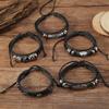 Ethnic Retro Multi-layer Devil's Eye Angel's Wings Star Black Wax Rope Leather Bracelets for Women Men Trendy Punk Jewelry Gifts