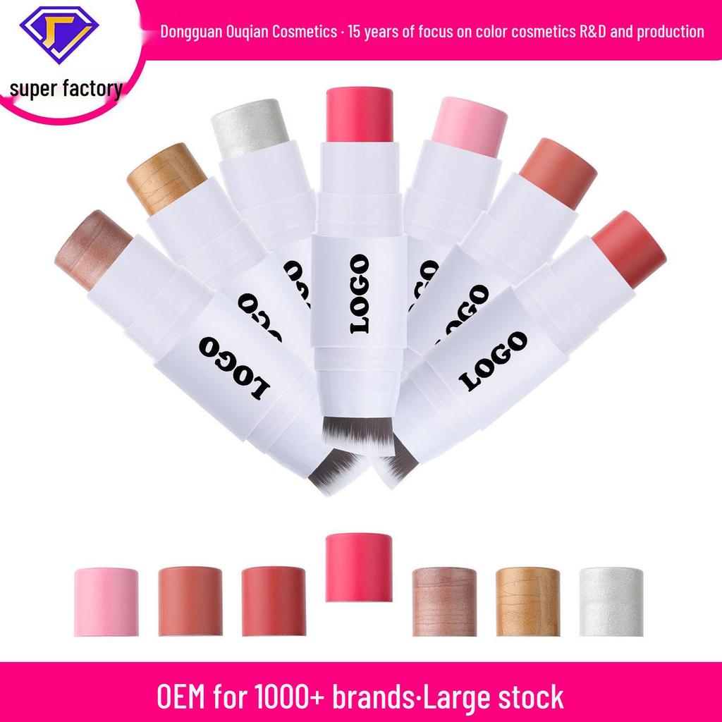 Matte Dual-Ended Blush & Highlighter Stick - Low Saturation