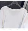 Women's Plus Size V-Neck Loose Fit Mid-Length Short-Sleeve T-Shirt (200/300/350 Jin)