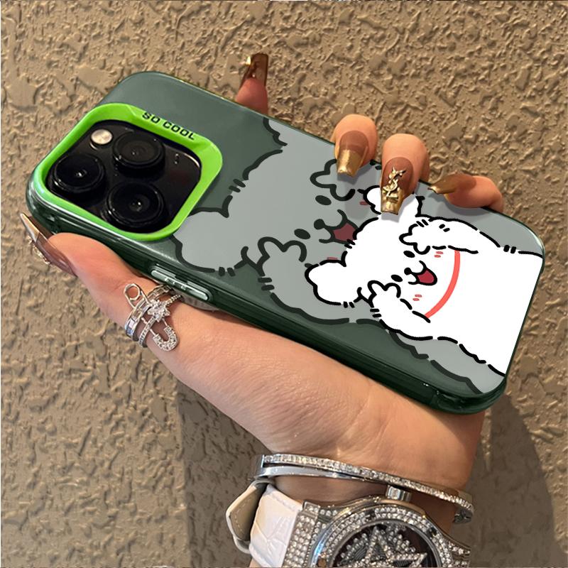 Phone Case Line Puppy Printing for Oppo Reno14 Reno13 Reno12 Reno11 Reno10 Reno8 Reno7 Reno6 Reno5 Pro Plus 5G Matte Back Cover