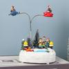 Christmas Ornament LED Luminous Rotating Music Box Christmas  Resin Craft Christmas Light Music Box