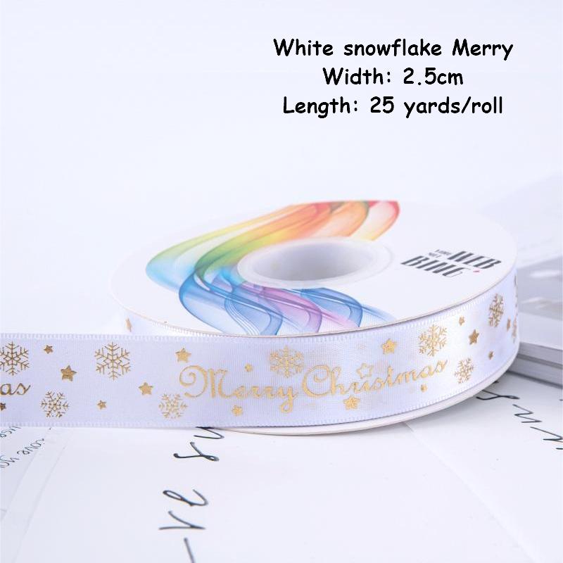 1/4 Inch Christmas Ribbon for Crafts Holiday Grosgrain Ribbon Christmas Ribbon for Gift Wrapping Festival Party Decoration
