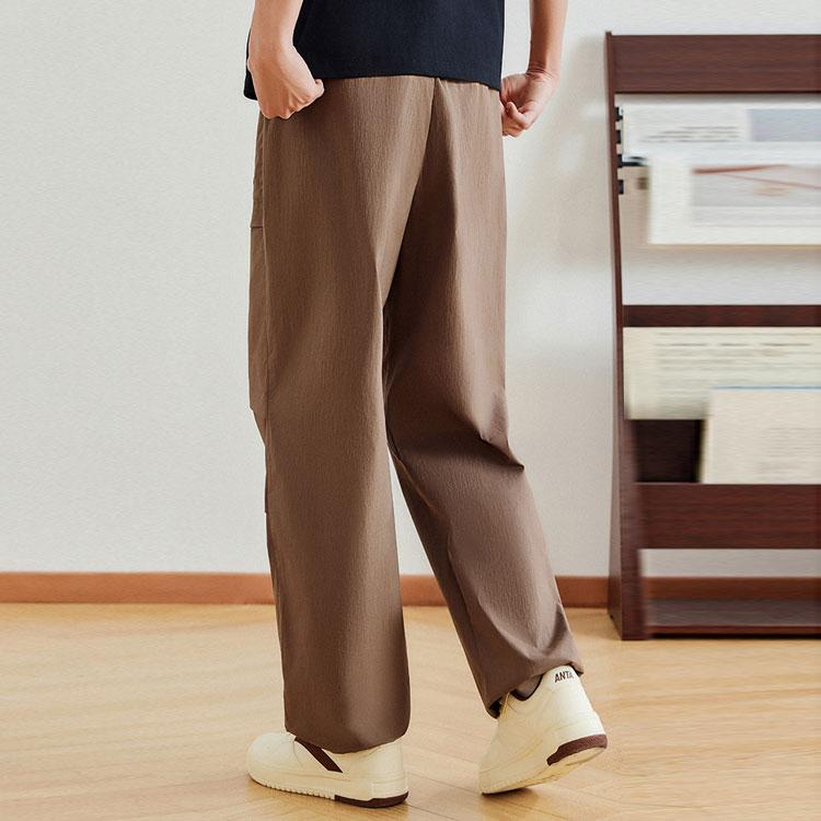 Anta Lightweight Breathable Comfortable Knitted Sports Pants Men Bottoms Chiffon-Brown 952428507-3